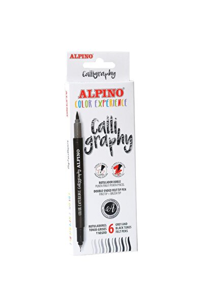 Alpino Çocuk مجموعة أدوات الخط الألبينو ثنائية الاتجاه 6 قطع