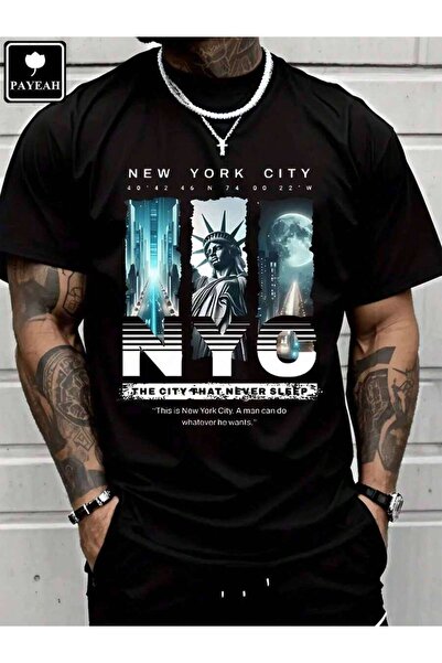 26LIK PAYEAH New York Freedom Graphic Print-Shirt% Heavy Cotton Shirt CSF2