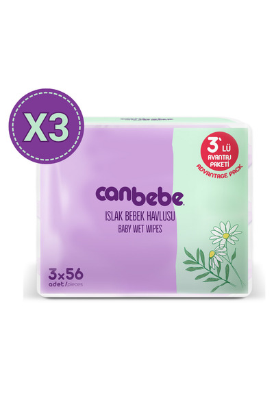 Canbebe Islak Havlu 3x56 lı x 3 Adet (504 Yaprak)