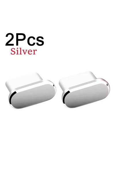 choice2 2Pcs Silver Metal Dust Plug For iPhone 17 Air 16 15 Plus Pro Max 16PM...