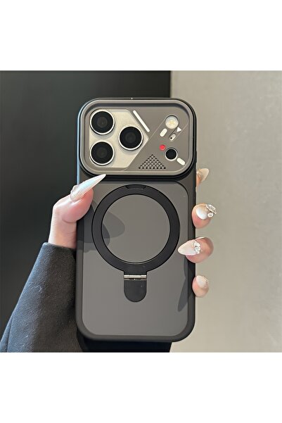 Choice4 iPhone17 Pro black Armor Metal Ring Bracket For Magsafe Magnetic Phon...