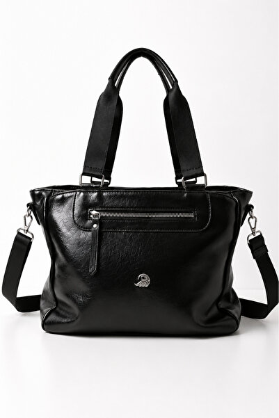 MILANOFOX Women's Black Large Volume Multi-Compartment Soft Leather Zippered ...