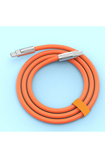 Choice13 1m orange 10A 120W Super Fast Charging Cable PD Type-C Liquid Silico...