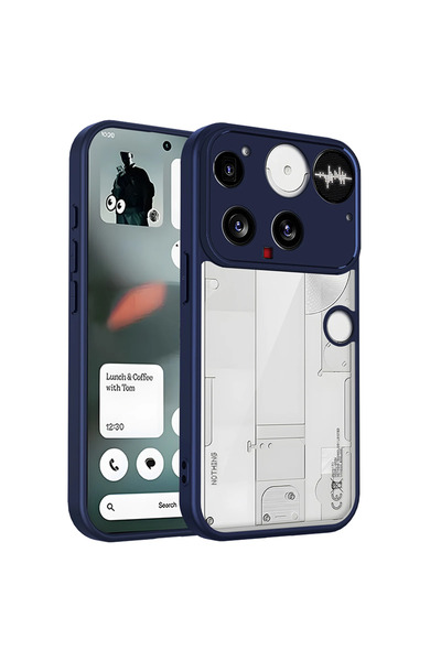 Choice3 غطاء حماية لهاتف Nothing Phone (3) باللون الأزرق TMMS، غلاف خلفي شفاف...