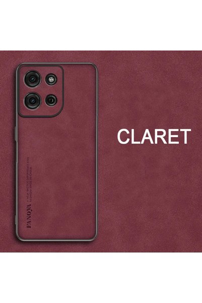 Choice43 Motorola Edge 60 Pro Claret Leather Phone Case for Motorola Moto Edg...
