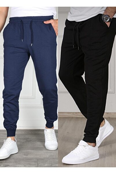 TORUK MAKTO Set of 2 Unisex Ribbed Leg Sweatpants Jogger Comfortable Fit Dail...