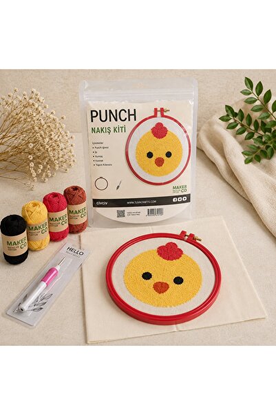 TUVA Kit de broderie Punch Set complet cu geantă specială - Civciv