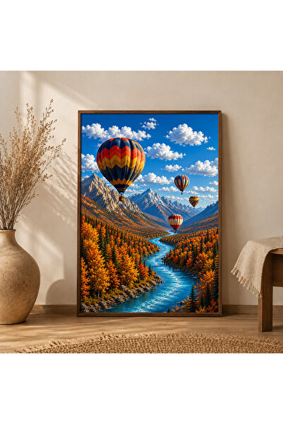 alphobitasarım Colorful Balloons Flowing Freely among the Clouds - Decorative...