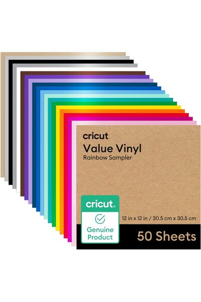 Cricut Set of permanent self-adhesive vinyl sheets Value Pack, 50 sheets 30.5...