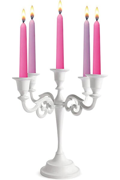 Relyo RELY+ 5 Arm Matte Black Candelabra Taper Candle Holders Christmas Decor...