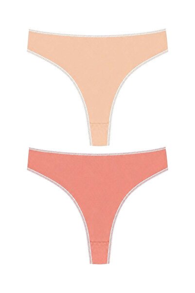 OrganicKid Ease Kadın Gülkurusu/Pembe Tanga Külot 2'li Set