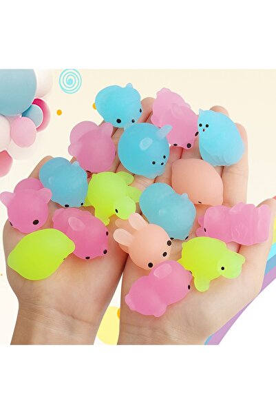 Choice Random 12Pcs Luminous Mochi Squishies, Mochi Squishy Animals Stress To...
