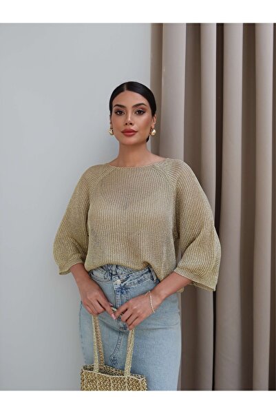 ESRAHELVACI Sparkling Boat Neck Openwork Blouse