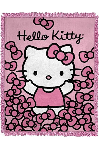 Northwestern University Press Northwest Hello Kitty Woven Jacquard Throw Blan...