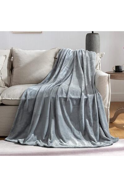 GENERAL Dark Blue Fleece Velvet Blanket (123× 147cm), Super Cozy and Soft Fla...