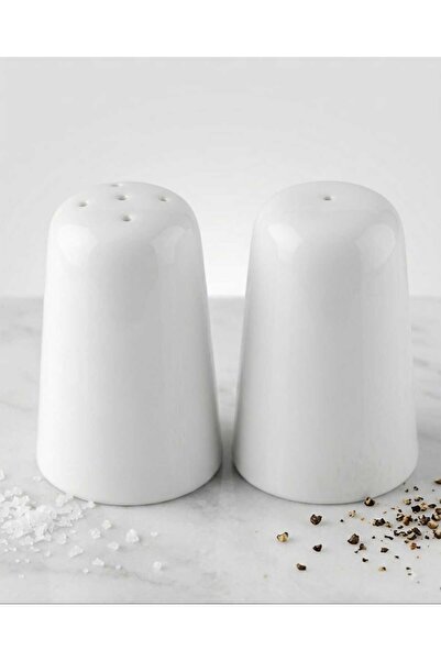 Generic Brand Por Land Porcelain White 2-Piece Salt and Pepper Shaker Set 7 c...