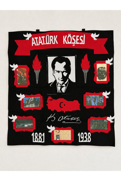 damlakidsmoda Atatürk Köşesi Siyah Zeminli (KEÇE EĞİTİM MATERYALİ)