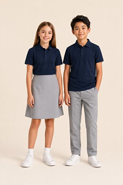 The Clover Unisex Navy Blue 100% Cotton Polo Collar Short Sleeve T-Shirt for ...