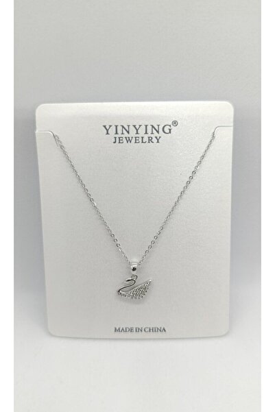 ndjewelry Odette Silver Color Stone Swan Crisp Necklace (40+5 cm)