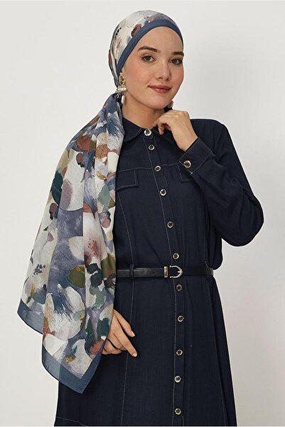 Alvina Flower-Patterned Lora Shawl 8657