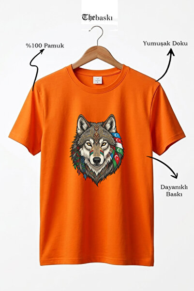 The Baski Wolf Figured Turkey Flag Gray Wolf Alpha Turkish Flag Printed 100% ...