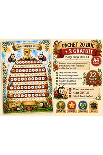 hiperborea Planșe educative „Drumul meu spre succes” –Set 20+2 GRATUIT Planșe...