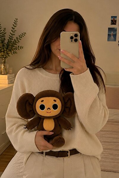 Solemia Big-Eyed Russian Anime Brown Plush Monkey Toy – Soft Cuddly Gift