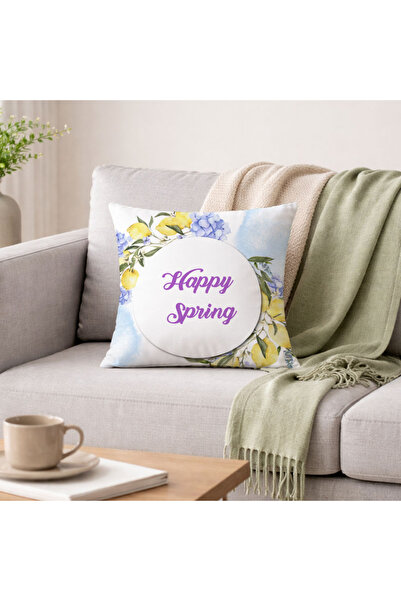 Evmila Happy Spring Lemon Watercolor Decorative Throw Pillow Cover Pastel Spr...