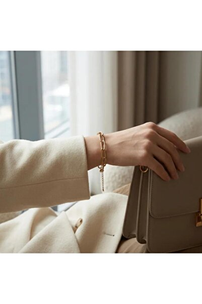 ZEY Steel Chain Bracelet Gold Color Thick Ring Chain Women's Bracelet