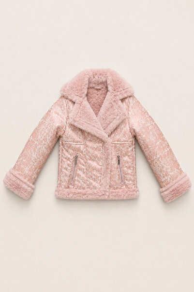HAUSEkids 8-14 Years Luxe Glimmer Girls' Coat - Candy Pink