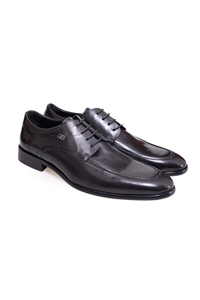 FRANCO CALVANI Black Color Lace-Up Genuine Leather Leather Sole Men's Shoes