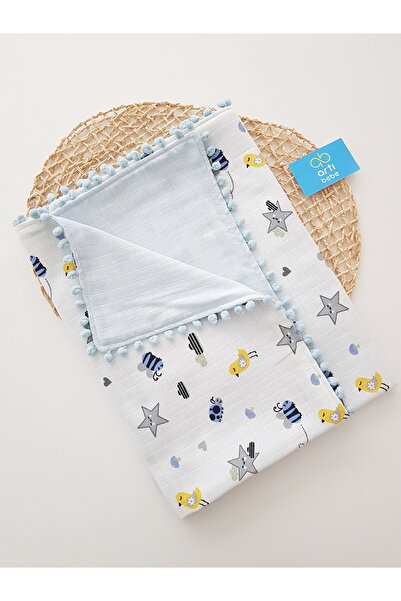 artıbebe Bee-Themed Double Layer Muslin Blanket |   100% Cotton Muslin Fabric...