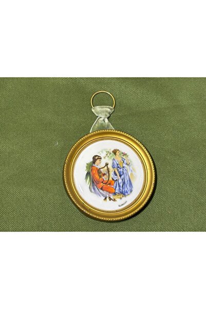 Fransız Limoges Limoges Porcelain Wall Decor - 8.5 cm Diameter - 75547