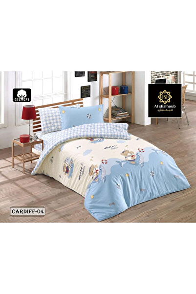 Generic Brand مفرش نفر كارديف رسومات الشلهوب ٤ قطع - CARDIFF-04