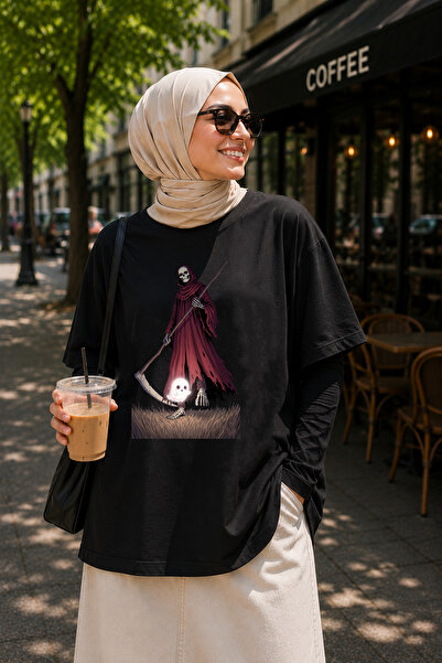 BAGAND Premium T-Shirt με στάμπα Ghost Oversize Unisex, με θέμα τον φρόντοσο ...