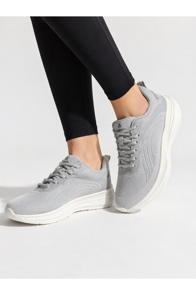 LETOON Women's Gray Mesh Comfortable Insole Lace-Up Summer Casual Sneaker Spo...