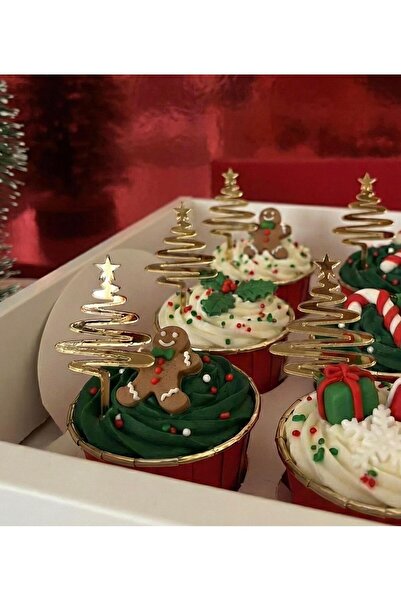 EgeConcept Çam Pasta Süsü GOLD Cup Cake Boy - 4x3 cm