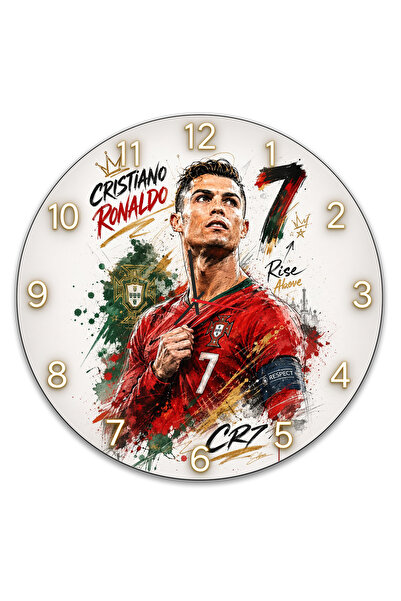 OEM Ceas de Perete Decorativ Cristiano Ronaldo, Silențios, 30 cm, Cutie Cadou...