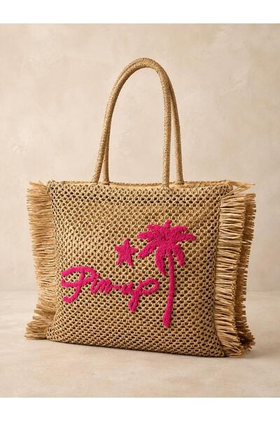 Luminos Butik Camel Straw Bag 36X44 Cnt1104