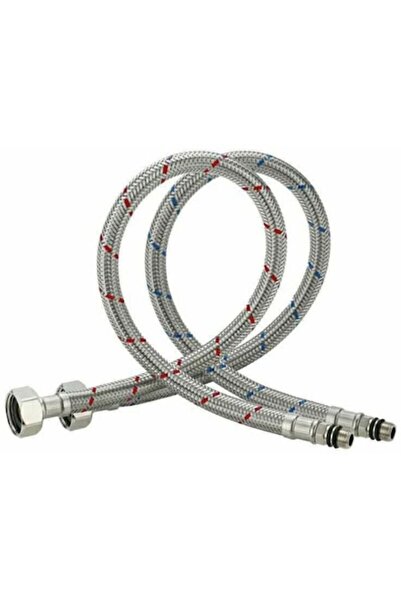 Sanlux Set de 2 furtunuri flexibile din oțel inoxidabil de 50 cm pentru apă c...