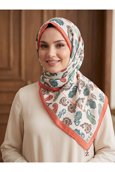 5.MEVSİM Marella Mulberry Silk Patterned Scarf- Classic Silk Scarf with Shawl...