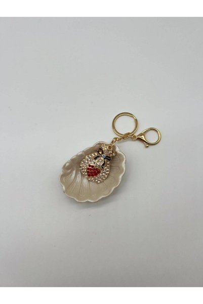 ELMALI STORE Keychain with Stone Figures – Cat, Dog, Bear and Cute Animal Pat...