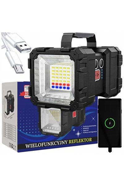 NO BRAND Lanternă LED puternică, reîncărcabilă USB, tactică, cu funcție de po...