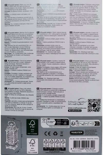 NO BRAND Puzzle 3D din lemn DIY 126 piese Fă-o singur Lanternă cu iluminare L...