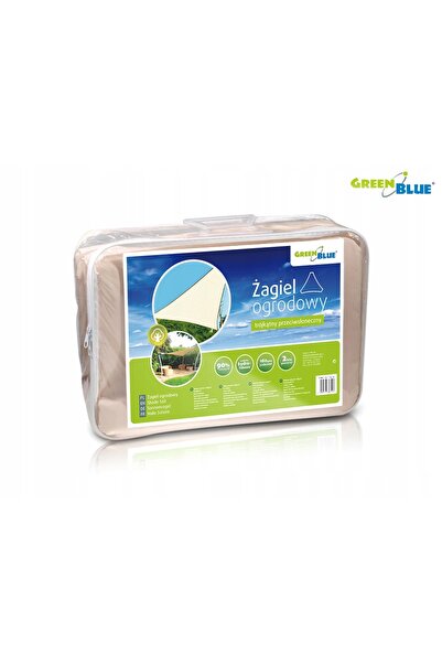 Greenbluespice Parasolar UV pentru grădină 5x5x5m triunghiular crem