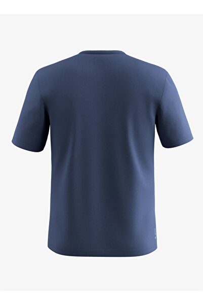 Salewa Tricou bărbătesc cu logo, uscare rapidă, mânecă scurtă, denim închis, L