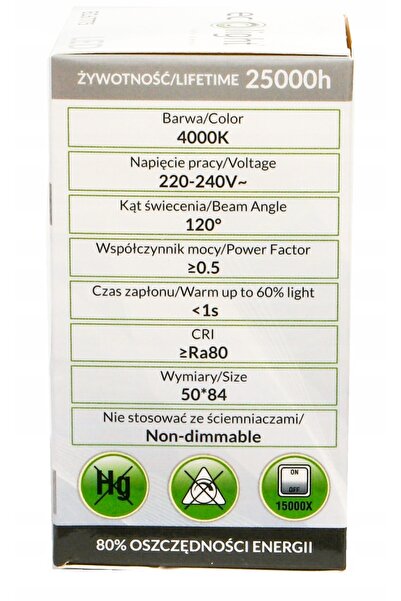 NO BRAND Bec LED tip ciupercă R50 8W = 60W 4000K E14 NW