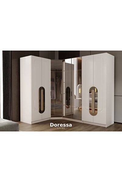 Doressa Living Beyond 7 Kapılı 3 Reflekte Camlı Köşe Gardırop