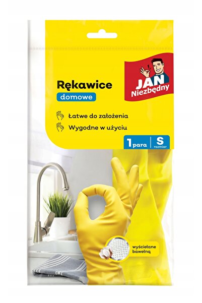 NO BRAND Mănuși de curățenie căptușite cu latex, mărime S ESSENTIAL x 8 perechi