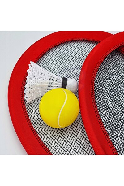 woopie Rachete de tenis mari, set de badminton roșu, fluturaș